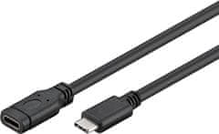 PremiumCord prodlužovací kabel USB 3.1 konektor C/male - C/female, 1m, černá
