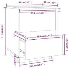 Vidaxl Noční stolky 2 ks medově hnědé 40x35x50 cm masivní borové dřevo