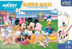 Trefl Oboustranné puzzle Mickey Mouse na pouti SUPER MAXI 24 dílků