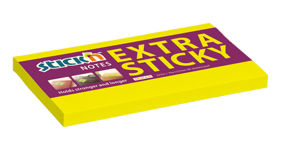 HOPAX Samolepící bloček Stick'n Extra Sticky 21674 | 127x76 mm, 90 lístků, neonově žlutá