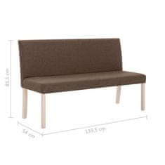 Vidaxl Lavice 139,5 cm hnědá polyester