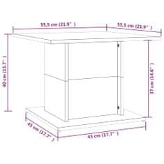 Greatstore Konferenční stolek šedý sonoma 55,5 x 55,5 x 40 cm dřevotříska