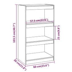 Vidaxl Knihovna / dělicí stěna 60 x 30 x 103,5 cm masivní borovice