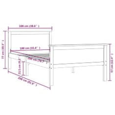 shumee Rám postele medově hnědý masivní borovice 100 x 200 cm