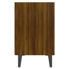 Greatstore Noční stolek s kovovými nohami hnědý dub 40 x 30 x 50 cm