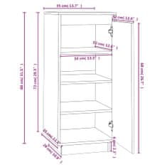 Greatstore Botník bílý 35 x 35 x 80 cm masivní borové dřevo