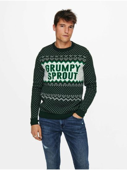 ONLY Tmavě zelený vánoční svetr ONLY & SONS X-Mas