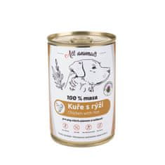 All Animals Konzerva Kuřecí mleté s rýží 400g