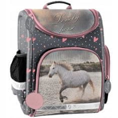 Paso Luxusní školní batoh aktovka i pro prvňáčky Kůň růžový
