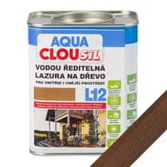 Clou Vodou ředitelná lazura L12 AQUA CLOUsil, č.12 hnědá, 750 ml, ekologicky nezávadná lazura na dřevo, vhodná pro interiér i exteriér, chrání dřevo po dlouhou dobu před vlhkostí i UV zářením.