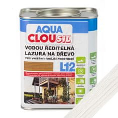 Vodou ředitelná lazura L12 AQUA CLOUsil, č.17 bílá, ekologicky nezávadná lazura na dřevo, vhodná pro interiér i exteriér, chrání dřevo po dlouhou dobu před vlhkostí i UV zářením., 750 ml