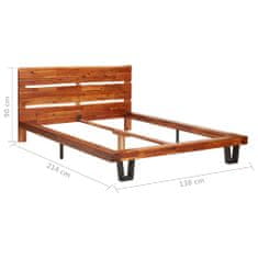 Greatstore Rám postele s živou hranou masivní akáciové dřevo 120 cm