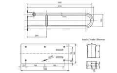 BEMETA BEMETA HELP: Sklopný úchyt ve tvaru U 600 mm, nerez lesk 301102071 - Bemeta