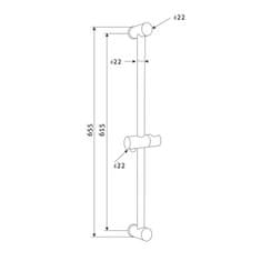 Mereo Posuvný držák sprchy 65,5 cm, nerez/plast/chrom CB910B - Mereo