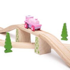 Bigjigs Rail Elektrická lokomotiva Silná růžovka