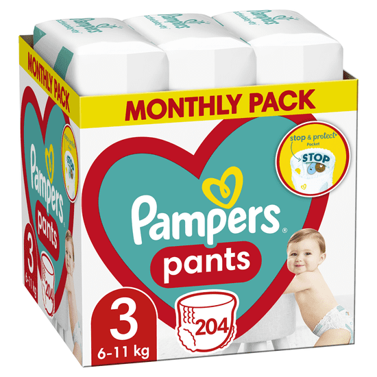 Pampers Plenkové Kalhotky Vel. 3 (204 Kusů)