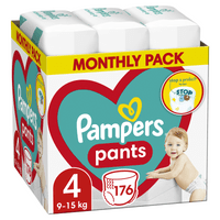 Pampers pants 4 9-15 kg plenkové kalhotky 176 ks