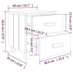 Vidaxl Noční stolky 2 ks bílé 40 x 35 x 44,5 cm masivní borové dřevo