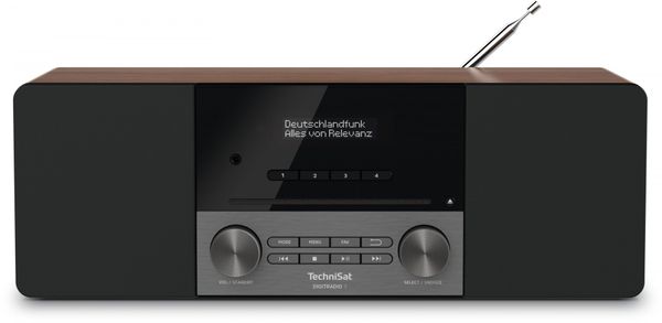 moderní mikrosystém technisat digitradio 3 dab fm tuner automatické vyhledávání stanic podsvícený displej předvolby 20 skvělý zvuk bez šumu stereo reproduktory usb nabíjení usb přehrávání cd přehrávač