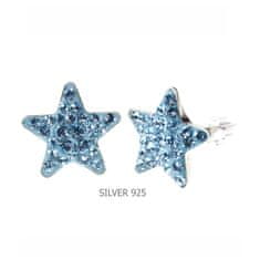 Levien Náušnice sparkly STAR PU 10mm - AQUAMARINE