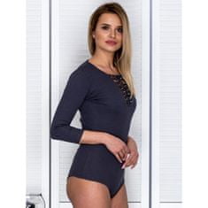 Factoryprice Dámské body se šněrováním LIPA tmavě šedé PL-BO-4296.03_259023 S