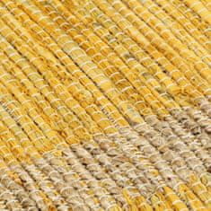 Vidaxl Ručně vyrobený koberec z juty žlutý 120 x 180 cm