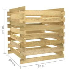 Vidaxl Laťkový zahradní kompostér 90x90x90 cm impregnovaná borovice