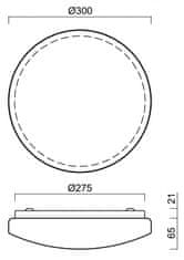 OSMONT OSMONT 71422 SAGITA 1 stropní/nástěnné plastové svítidlo IP54 3000/4000 K 15W LED DALI