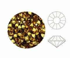 Kraftika 144ks izabaro crystal topaz yellow 203 round chaton rose