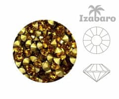 Kraftika 144ks izabaro crystal topaz yellow 203 round chaton rose