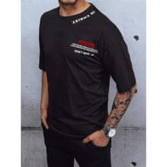 Dstreet Pánské tričko s potiskem a nášivkami CRYA černé rx4608z L