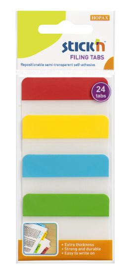 HOPAX Samolepící záložky Stick'n 21608 | 51x38 mm, 4x6 lístků, mix 4 barev