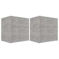 Greatstore Noční stolky 2 ks betonově šedé 40 x 30 x 40 cm dřevotříska