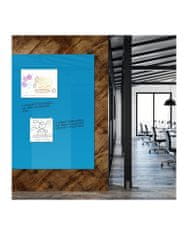 SMATAB® Modrá coelinová skleněná pracovní a kancelářská tabule 48 × 48 cm