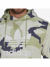 Adidas Krémovo-zelená pánská vzorovaná mikina s kapucí adidas Originals XL