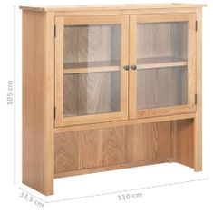 Greatstore Skříňka na psací stůl 110 x 33,5 x 105 cm masivní dubové dřevo