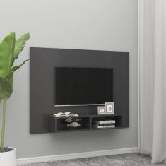 Greatstore Nástěnná TV skříňka šedá 135 x 23,5 x 90 cm dřevotříska