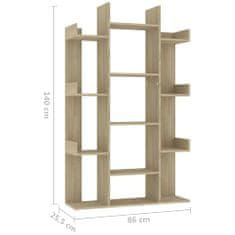 Greatstore Knihovna dub sonoma 86 x 25,5 x 140 cm dřevotříska