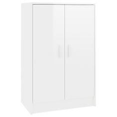 Greatstore Botník bílý s vysokým leskem 60 x 35 x 92 cm dřevotříska