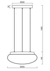 OSMONT OSMONT 71372 ARAKIS LE2 závěsné skleněné svítidlo černá / bílá IP40 3000/4000 K 14W LED DALI