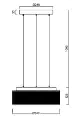 OSMONT OSMONT 70924 ERIS LEC2 závěsné skleněné svítidlo bílá / bílo - černá IP40 4000 K 14W LED DALI