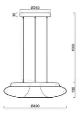 OSMONT OSMONT 67430 SATURN LE2 závěsné skleněné svítidlo stříbrná / bílá IP20 3000 K 31W LED DALI