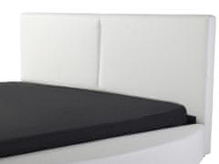 Beliani Luxusní bílá kruhová postel z pravé kůže 180x200 cm LAVAL