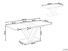 Beliani Rozkládací jídelní stůl 160/200 x 90 cm bílý SALTUM