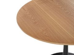 Beliani Kulatý jídelní stůl 90 cm světlé dřevo / černá BOCA