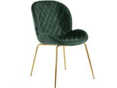 Danish Style Jídelní židle Miranda (SADA 2 ks), samet, tmavě zelená