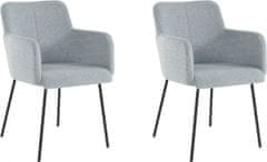 Danish Style Jídelní židle Jonna (SADA 2 ks), plyš, šedá