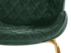 Danish Style Jídelní židle Miranda (SADA 2 ks), samet, tmavě zelená