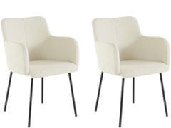 Danish Style Jídelní židle Jonna (SADA 2 ks), plyš, krémová