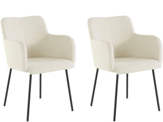 Danish Style Jídelní židle Jonna (SADA 2 ks), plyš, krémová